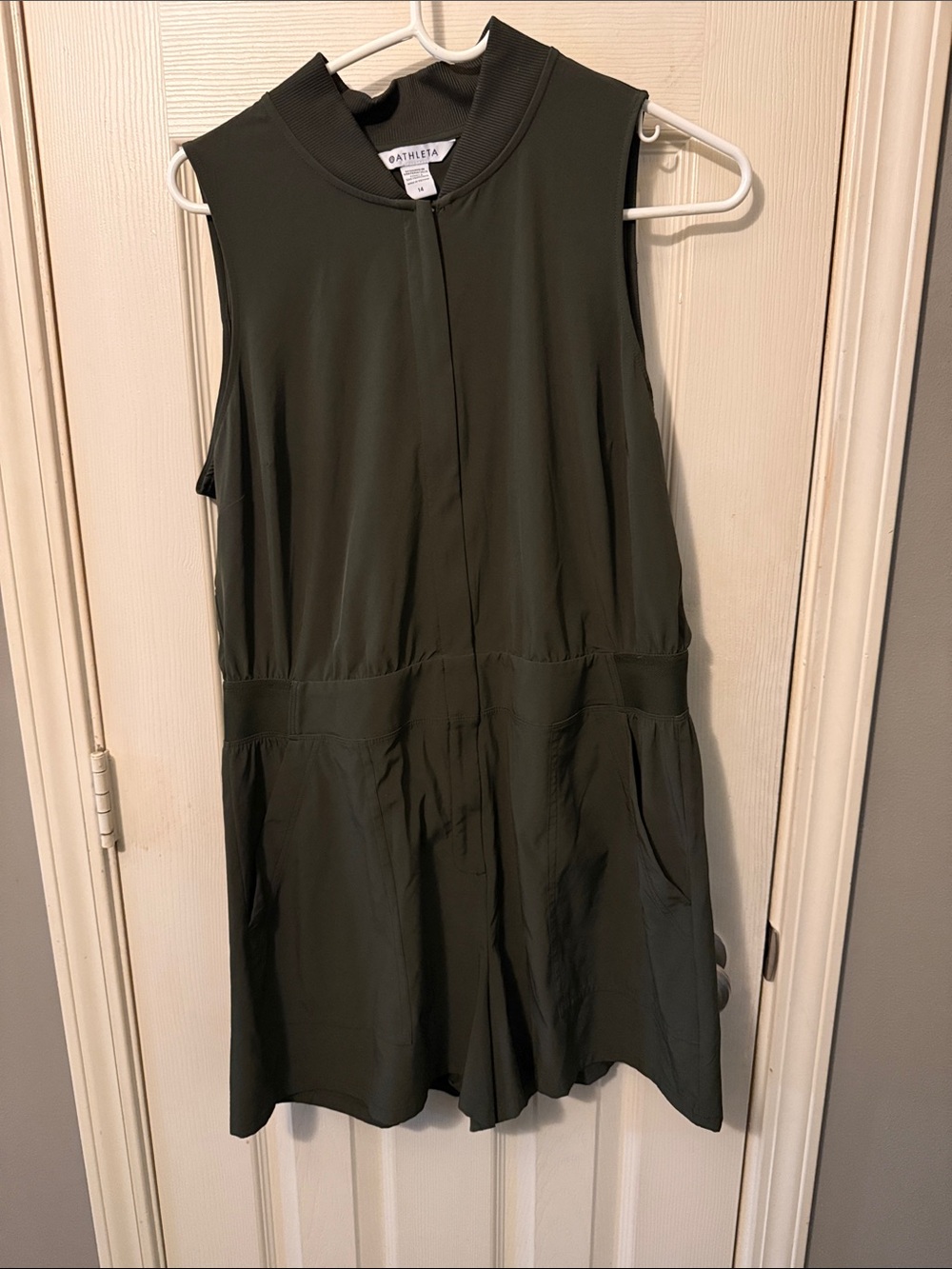 Athleta Dark Olive utility romper